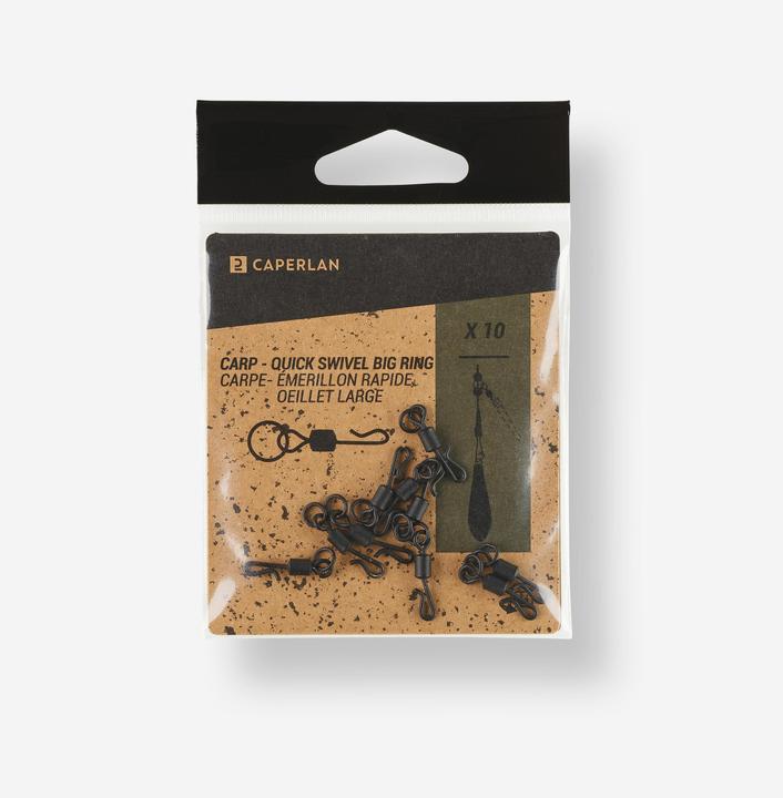 Immagine prodotto Caperlan Girella per la pesca alla carpa Anello girevole rapido 10 pezzi. In acciaio inox
