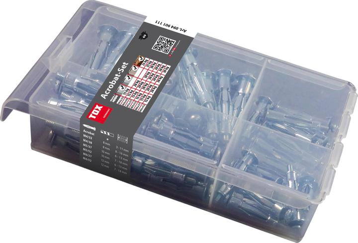 Actual product image Tox Metall-Hohlraumdübel-Sortiment Acrobat Set (60 pcs.)