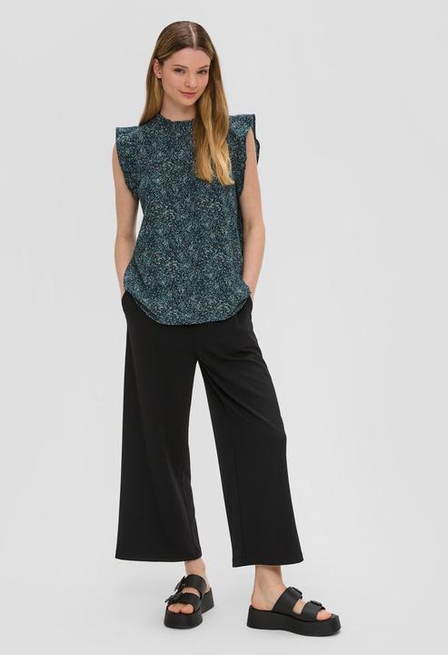 Produktbild S.Oliver Bluse Gemusterte Bluse mit Volant-Ärmeln (42)