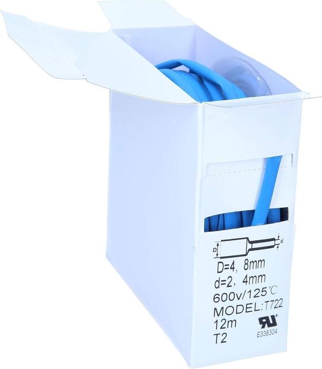 Actual product image Kalitec 12m heat shrink tubing blue from 4.8mm to 2.4mm I 2:1 I Industrial quality from German dealer (1 x)