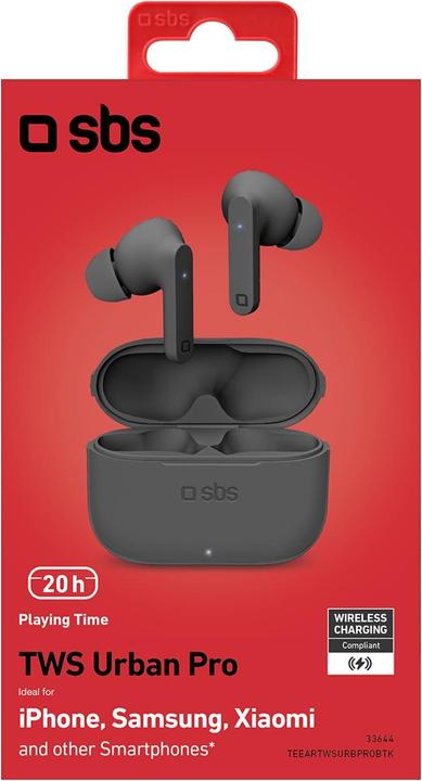 Actual product image SBS Urban Pro True Wireless Earphones, black (4 h, Wireless)