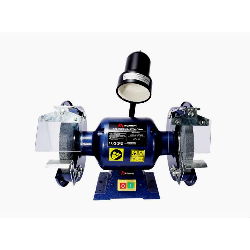 Magnum, Schleifmaschine + Poliermaschine, SZLIFIERKA STOŁOWA Z LAMPKĄ 550W 230V 200x20x16 (550 W)