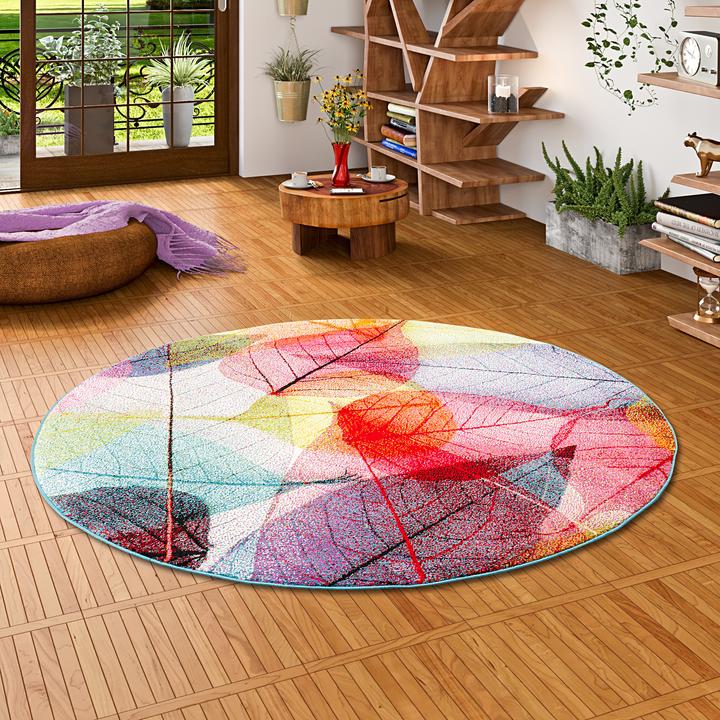 Produktbild Pergamon Designer Teppich Faro Tropical Blätter (120 x 120 cm)