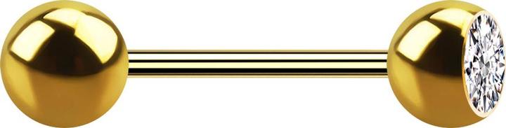 Immagine prodotto Star Piercing Micro bilanciere placcato oro con sfera e perline in cristallo argento (senza ottone, Acciaio chirurgico 316L)