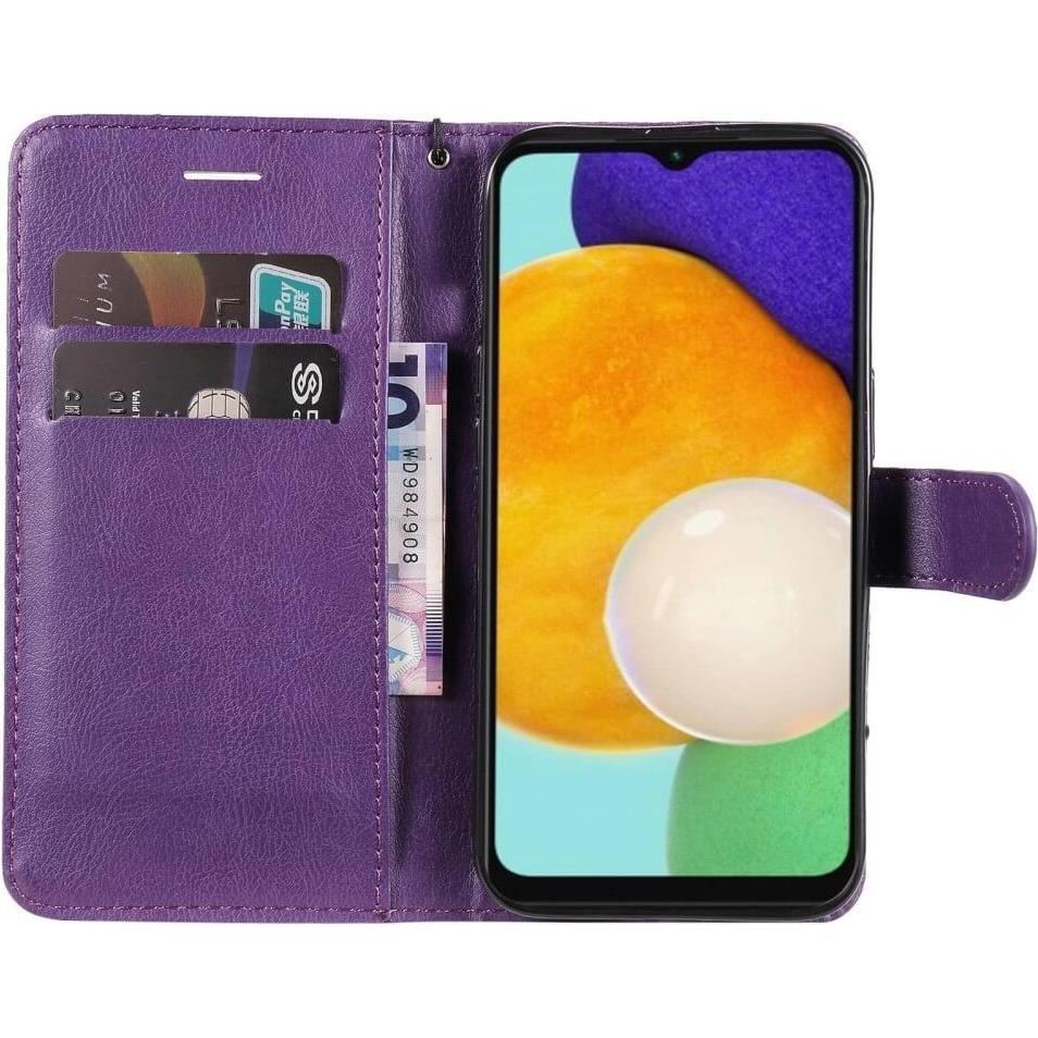 Thumbnail - Cover-Discount Galaxy A14 - Leder Etui Hülle violett (Samsung Galaxy A14), Smartphone Hülle, Violett