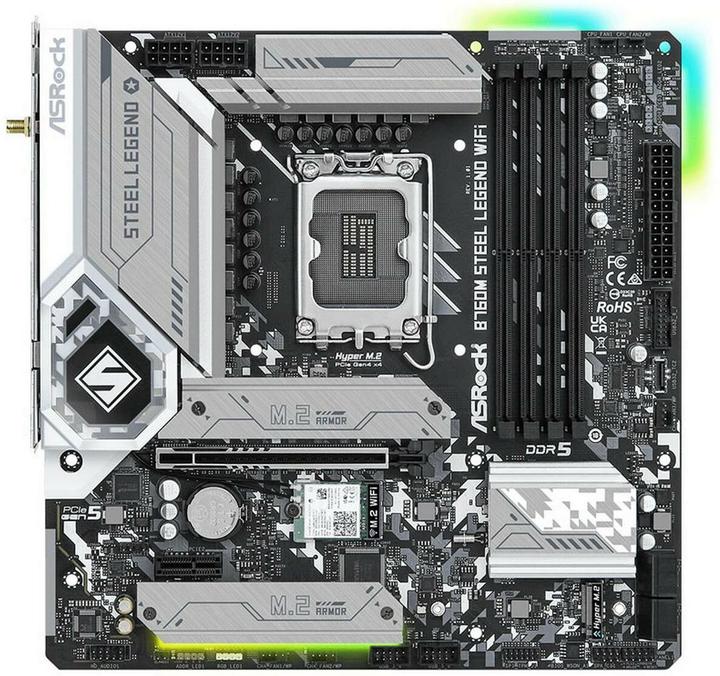 Actual product image AsRock B760M Steel Legend (LGA 1700, Intel B760, mATX)
