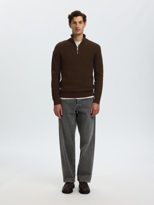 Actual product image Selected Slhdane Ls Knit Structure Half Zip Noos (XL)