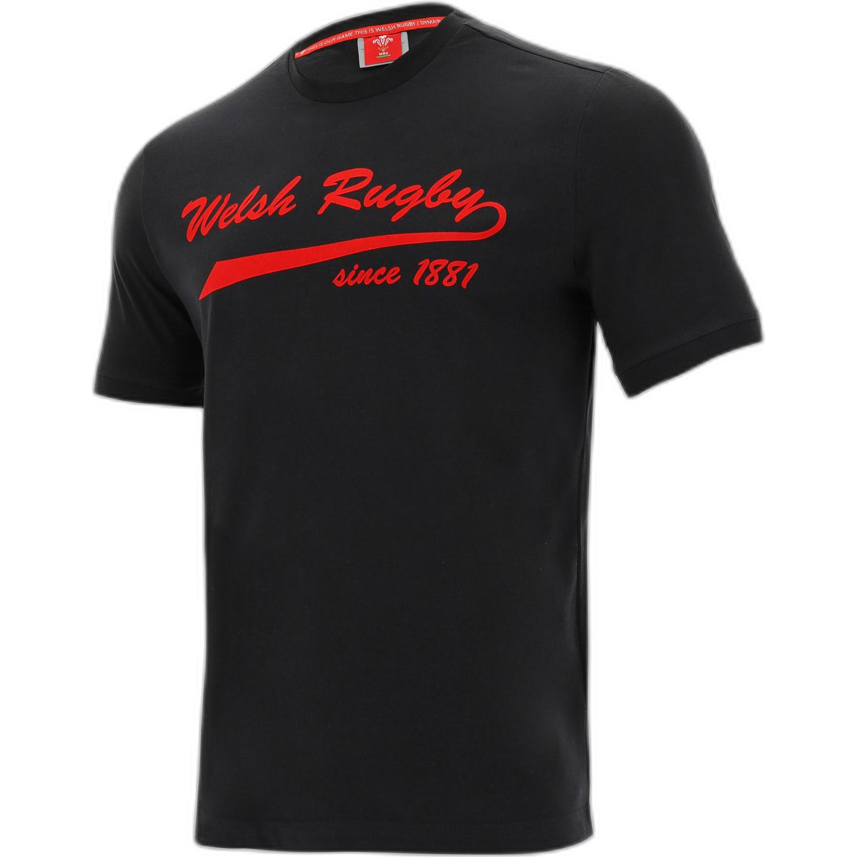Macron, Herren, Sportshirt, t-shirt acron wales rugby 2020/21 (M), Schwarz, M