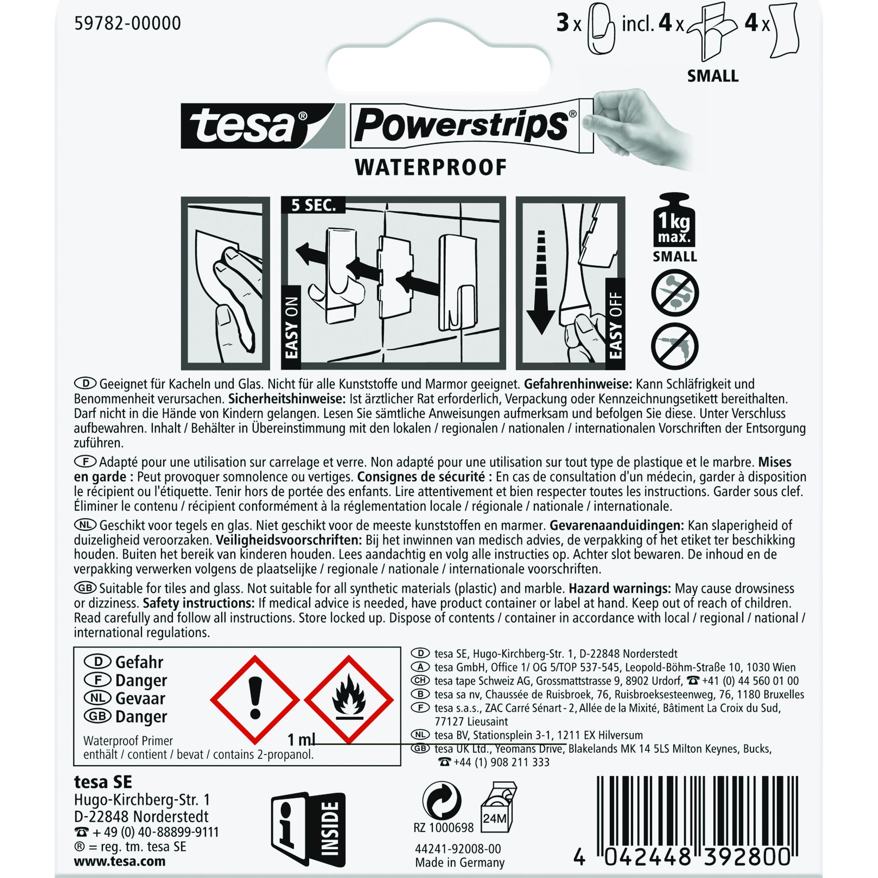 Thumbnail - tesa, Klebehaken + Klebenagel, Powerstrips Waterproof Haken S