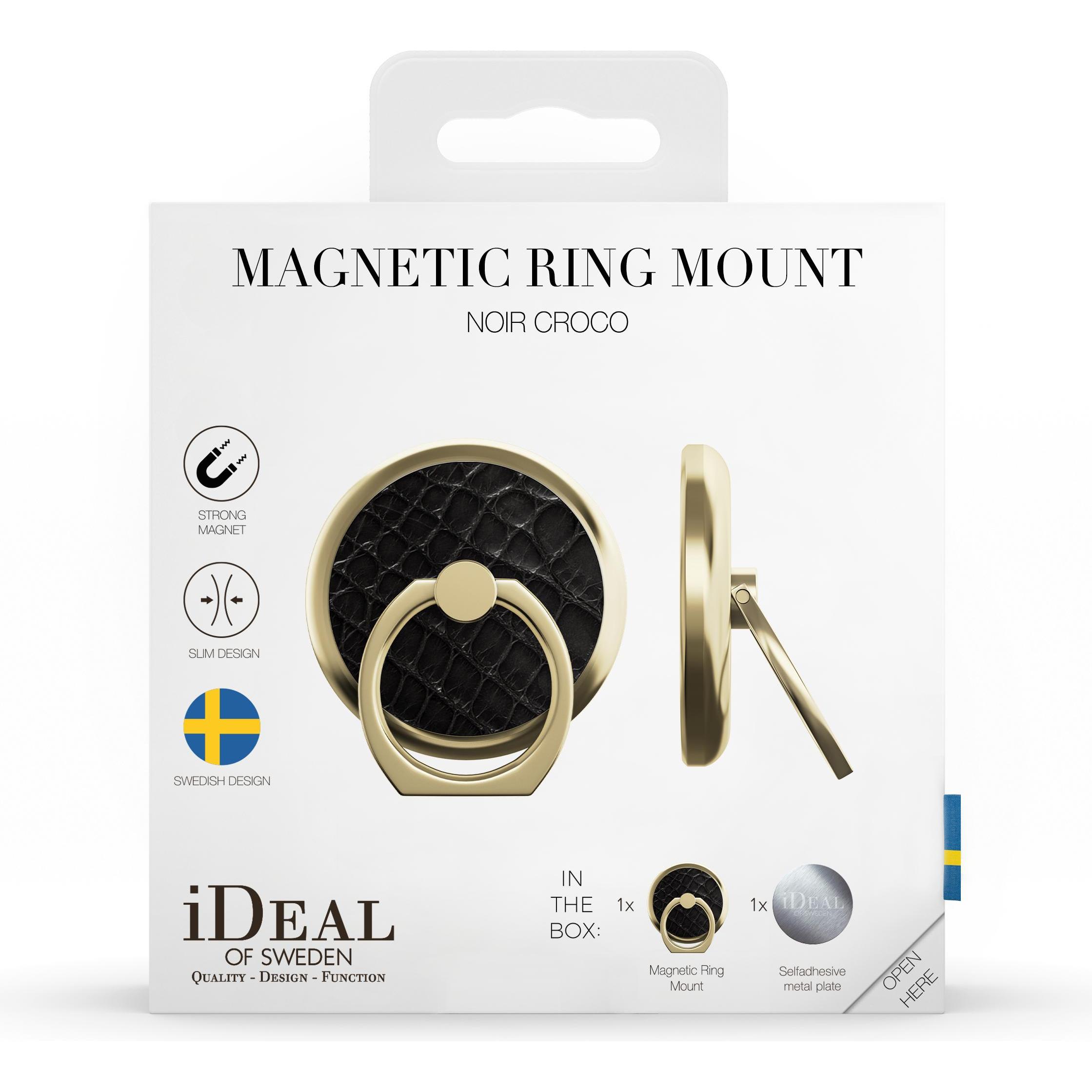 Thumbnail - iDeal Of Sweden Hoidja magneetiline s??rmusega Noir Croco, Weiteres Smartphone Zubehör, Schwarz