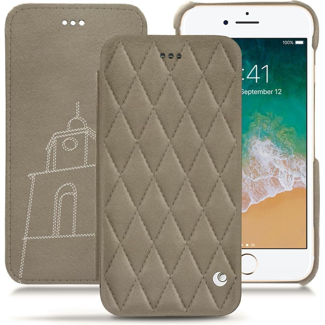 Noreve Lederschutzhülle horizontal (Apple iPhone 7), Smartphone Hülle, Beige