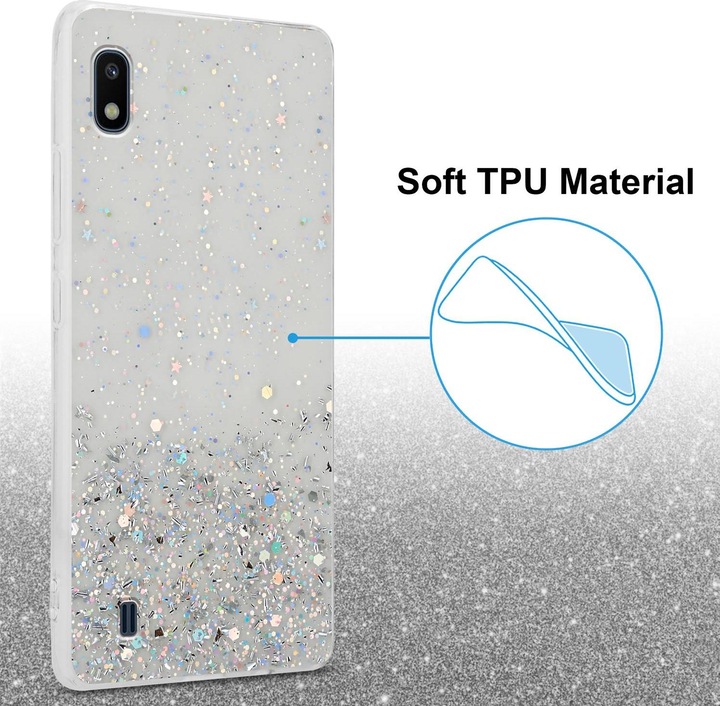 Actual product image Cadorabo TPU cover sparkling glitter (HTC One M10, Samsung Galaxy A10)