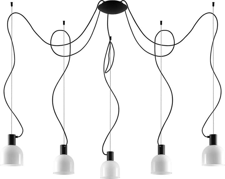 Produktbild Lucande Serina 5 Pendelleuchte Black/Opal (E27)