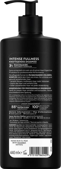 Actual product image Syoss Shampoo Intense Fullness 440ml (440 ml, Liquid shampoo)