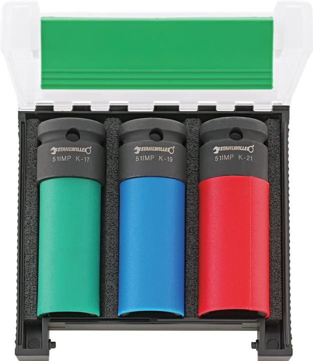 Produktbild Stahlwille Radmuttern-Steckschlüsseleinsätze (17 mm, 19 mm, 21 mm)
