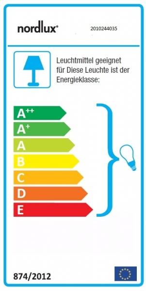 Energie-Label Nordlux Cera, Stehleuchte, Messing (E27)