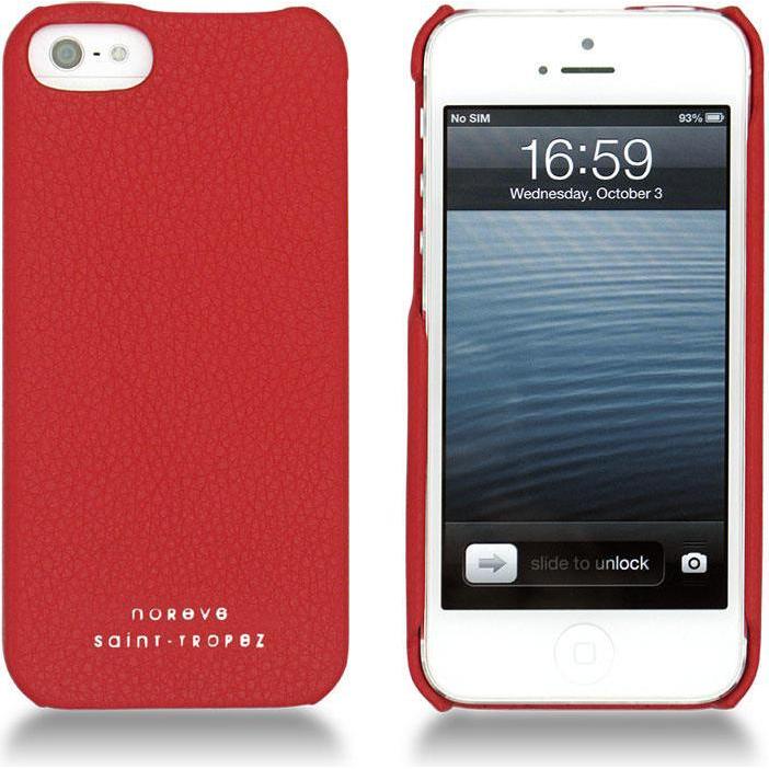 Thumbnail - Noreve Lederschutzhülle (Apple iPhone 5), Smartphone Hülle, Rot