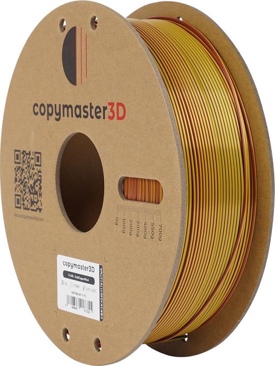 Productafbeelding Copymaster3D Tri-Silk 3D Printer Filament, 1.75 mm, gold/copper/black (PLA, 1.75 mm, Veelkleurig)