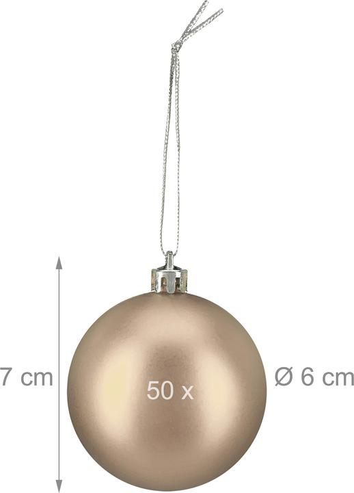 Image du produit Relaxdays - Weihnachtskugeln 50er Set, Creme/ Silber (50-pièce)