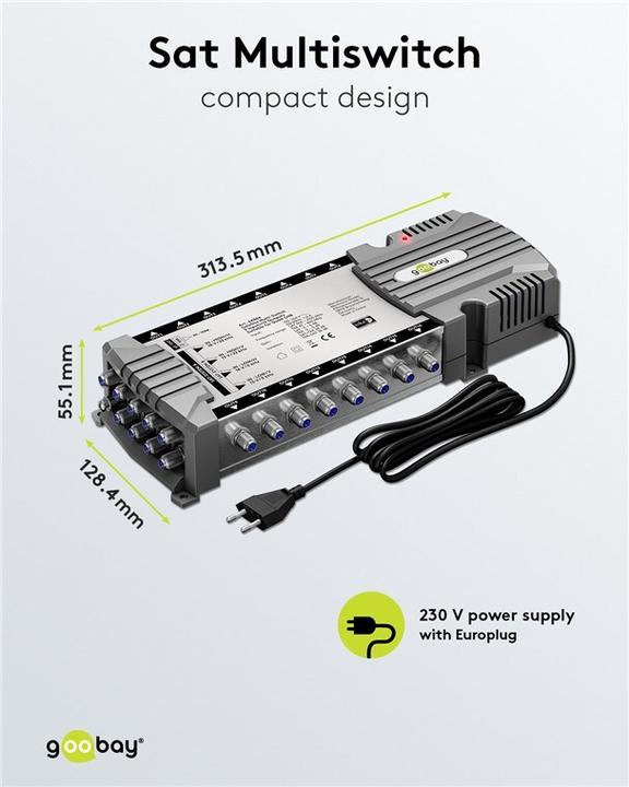 Produktbild Goobay Sat-Multischalter 9 Eingänge/16 Ausgänge (Multischalter)