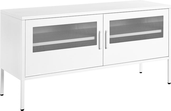 Produktbild Beliani Sideboard Metall weiss 2 Türen MORLEY (118 x 40 x 60 cm)