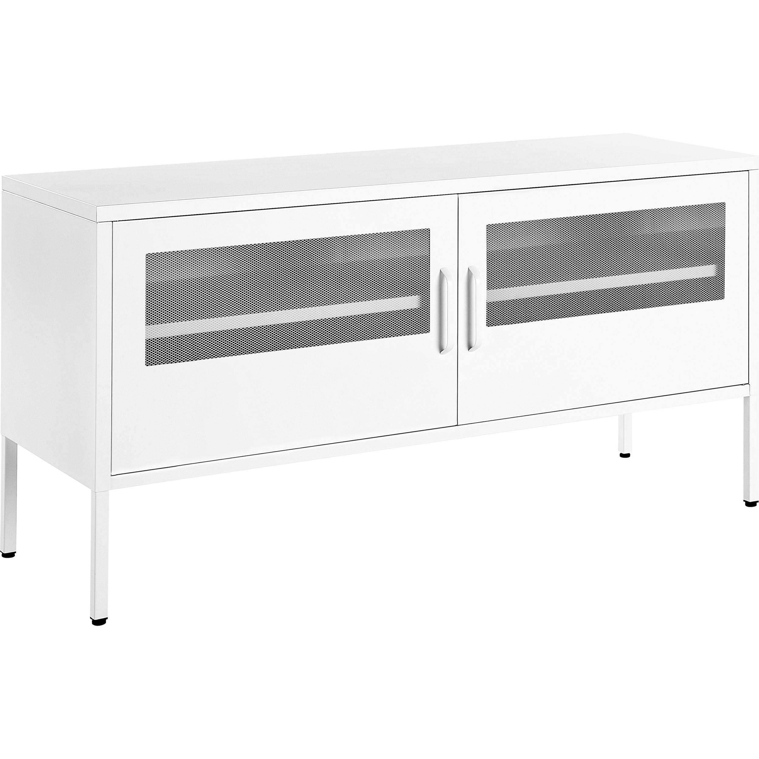 Thumbnail - Beliani, Aktenschrank, Sideboard Metall weiss 2 Türen MORLEY (118 x 60 x 40 cm)