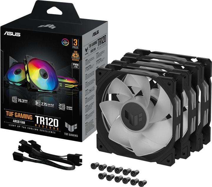 Productafbeelding ASUS Ventilator TUF GAMING TR120 FAN ARGB REV BLK 3IN1 (120 mm, 3 x)