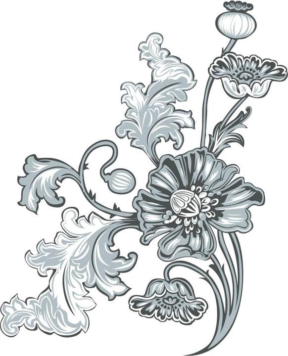 Produktbild Trenddeko Blumenranke 2 (60 x 74 cm)