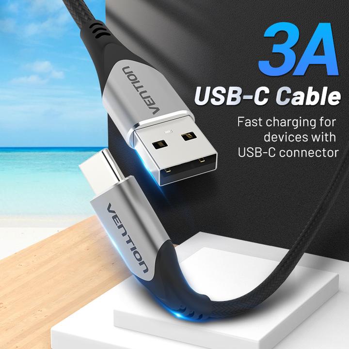 Produktbild Vention USB 2.0 A to USB-C 3A Cable CODHH 2m Gray (2 m, USB 2.0, 60 W)