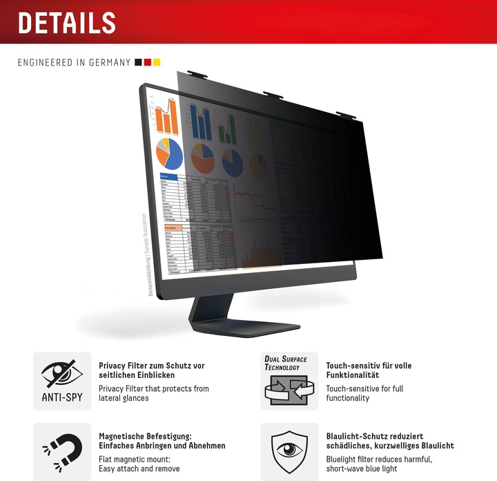 Produktbild Displex Privacy Safe, Desktop Monitor Blickschutzfilter (24", 16 : 10)
