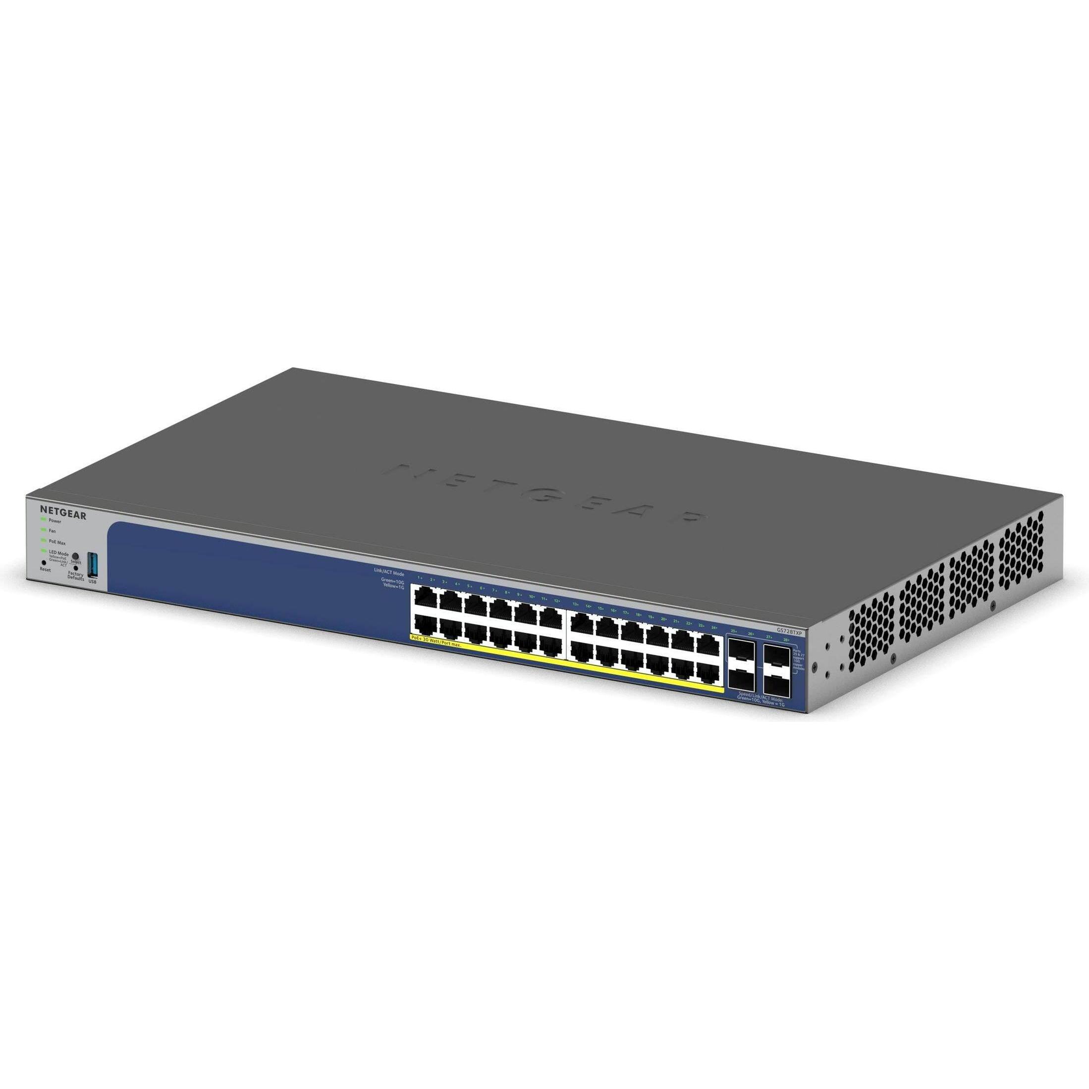 Netgear GS728TXP (28 Ports), Netzwerk Switch, Schwarz