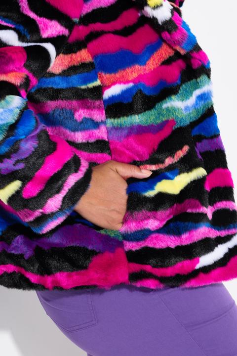 Actual product image Angel of Style Plush jacket with open front and colorful pattern (50)