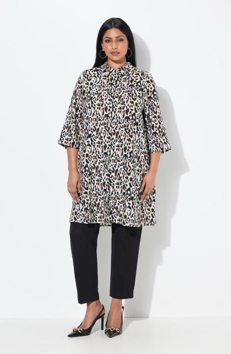 Immagine prodotto Ulla Popken Blusa dal taglio lungo e svasato con lyocell, colletto da camicia e maniche a 3/4 (54)