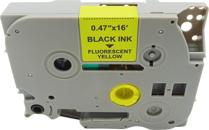 Produktbild MediaRange Schriftbandkassette schwarz auf signalgelb 5m x 12mm (1.20 cm, Gelb, Schwarz)