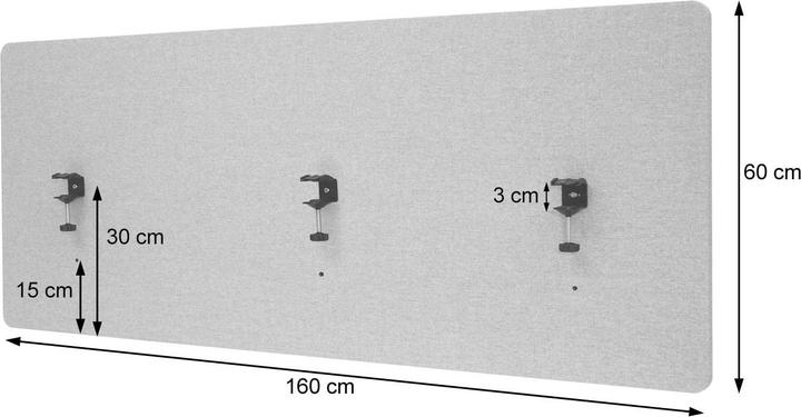 Image du produit JOHN316 Akustik Tischtrennwand (60 x 160 x 2 cm)