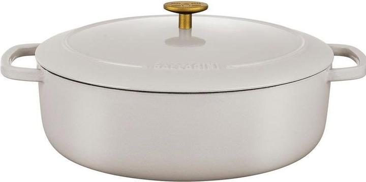 Produktbild Ballarini BELLAMONTE OVALER GUSSEISERNER TOPF 75003-556-0 - 5 5 LTR ELFENBEIN (31 cm, Bräter + Schmortopf, Gusseisen)