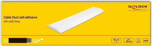 Actual product image Delock Cable duct self-adhesive 85x10mm 2 pieces white (Duct, 30 cm)