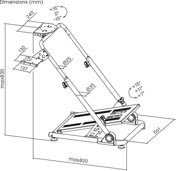 Produktbild Wiltec Lenkradständer klappbar Lenkrad Halterung Ständer Gaming Sim Racing Setup
