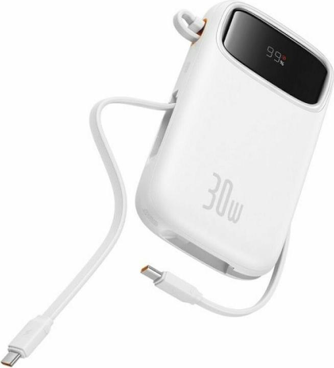 Actual product image Baseus QPow 2 10000mAh 30W powerbank (white) (10000 mAh, 30 W, 37 Wh)