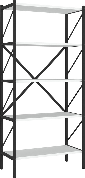 VCM Houten Metalen Opbergstandaard Boekenkast Decoratieve Boekenstandaard Insasi 5 (66 x 34 x 160 cm)