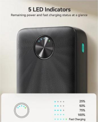 Produktbild Joyroom 22.5W LED Fast Charging Power Bank 20000mAh (20000 mAh, 22.50 W, 74 Wh)