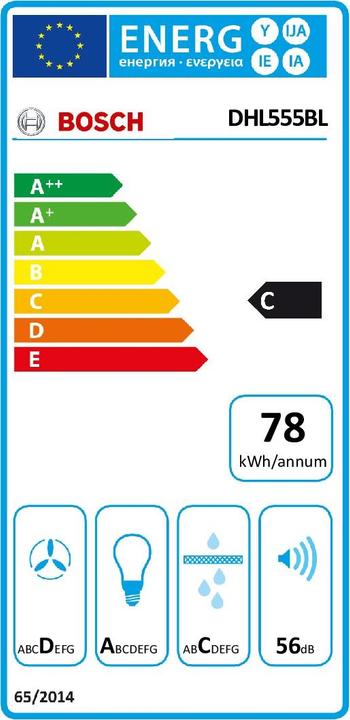 Etichetta energetica Bosch Hausgeräte DHL555BL (Cappuccio)