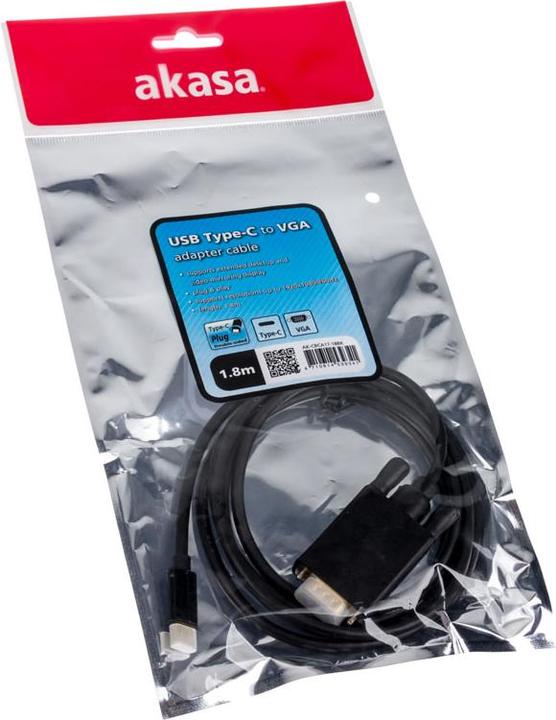 Produktbild Akasa USB Typ C — VGA (USB Typ-C, VGA, 180 cm)