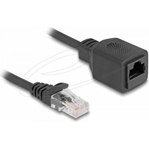 Delock RJ45 Spiralkabel Stecker zu Buchse Cat.5e UTP 0,8 m b (U/UTP, CAT5e, 2 m), Netzwerkkabel