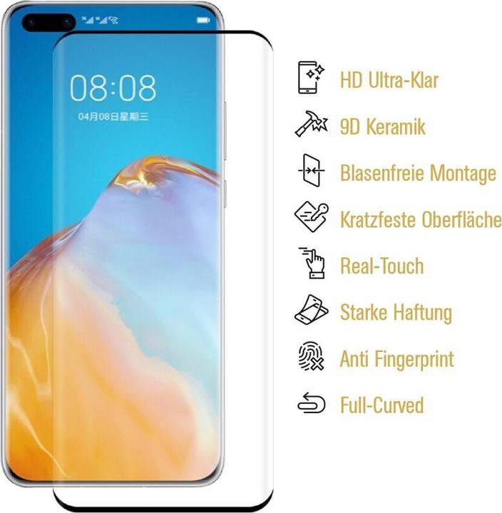 Produktbild Protectorking 2x Ceramic-Glass Full Cover HD Klar (2 Stück, Huawei P40 Pro+)