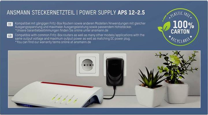 Actual product image Ansmann 12V Router Power Supply APS 12-2.5