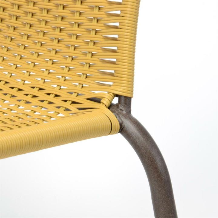Actual product image VCM Bistrostuhl beige hellbraun Stapelstuhl Balkonstuhl Rattanstuhl Poly-Rattan