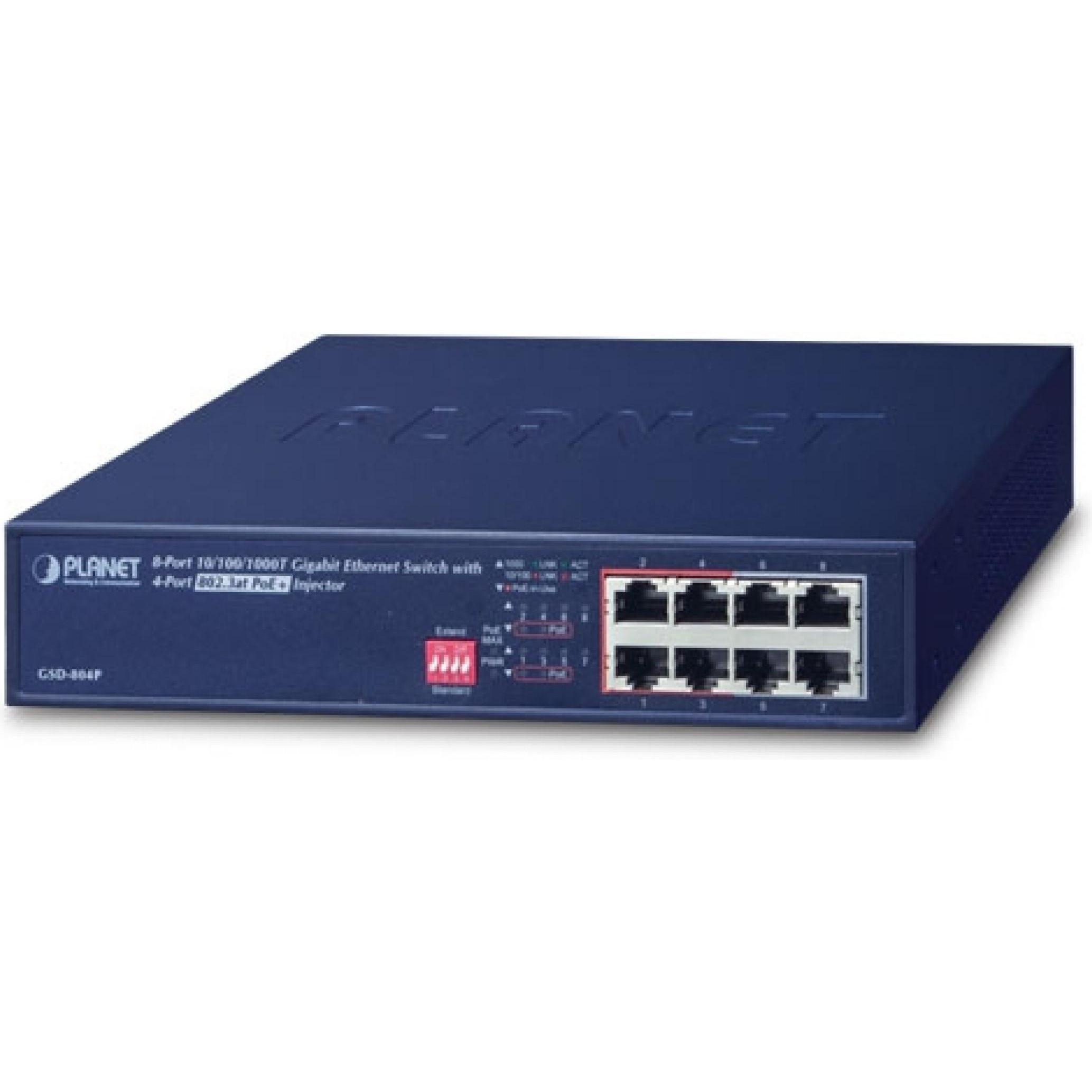 Planet Gsd-804p (8 Ports), Netzwerk Switch, Schwarz