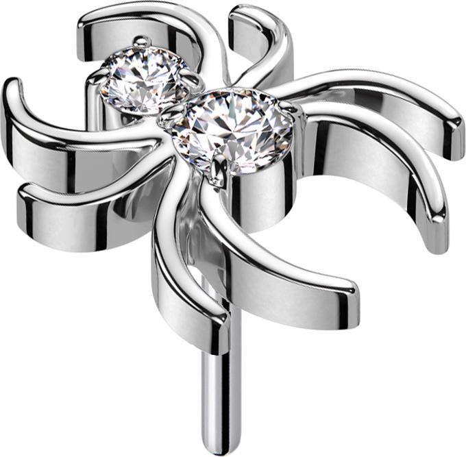 Immagine prodotto Star Piercing Threadless Spider argento Cristalli argento (Titanio, senza ottone)
