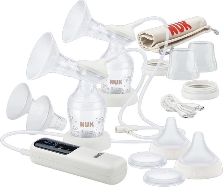 NUK Elektrische Doppelmilchpumpe mit USB-Ladung und Transporttasche